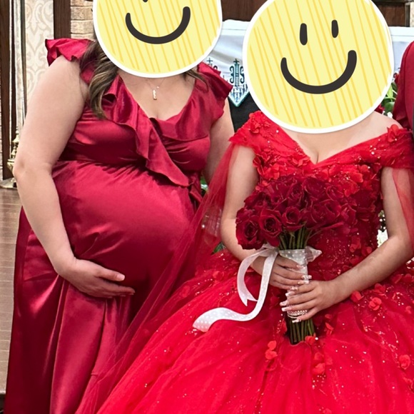 Red maternity dress - Picture 5 of 5